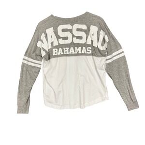 Nassau Bahamas Spirit Jersey Womens XL Gray Long Sleeve T Shirt BASIX OF AMERICA